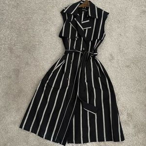 Who What Wear Black Dress with White Stripes